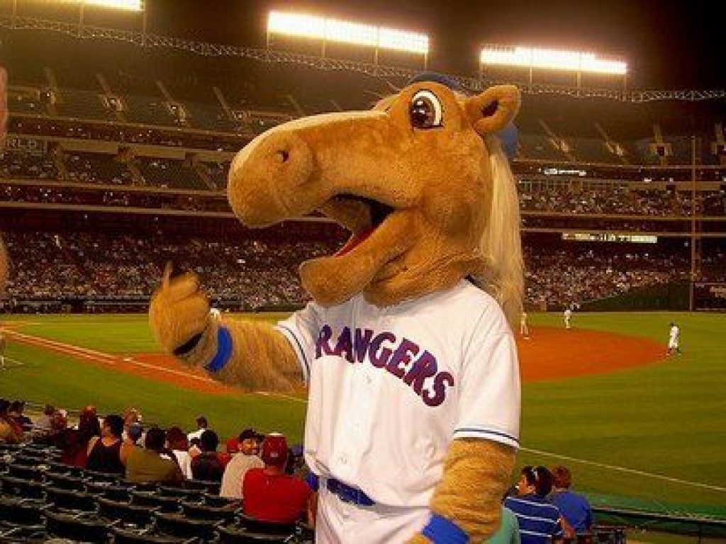 Captain, Texas Rangers mascot. He kissed me at a game last season