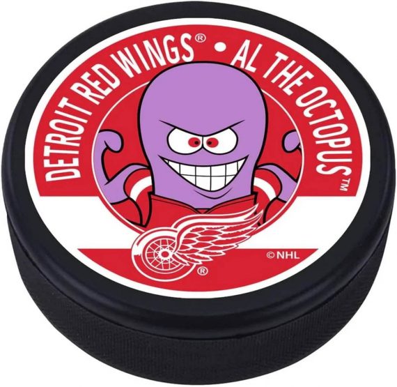 Sports Decor Detroit Red Wings Al The Octopus Mascot Textured NHL Puck