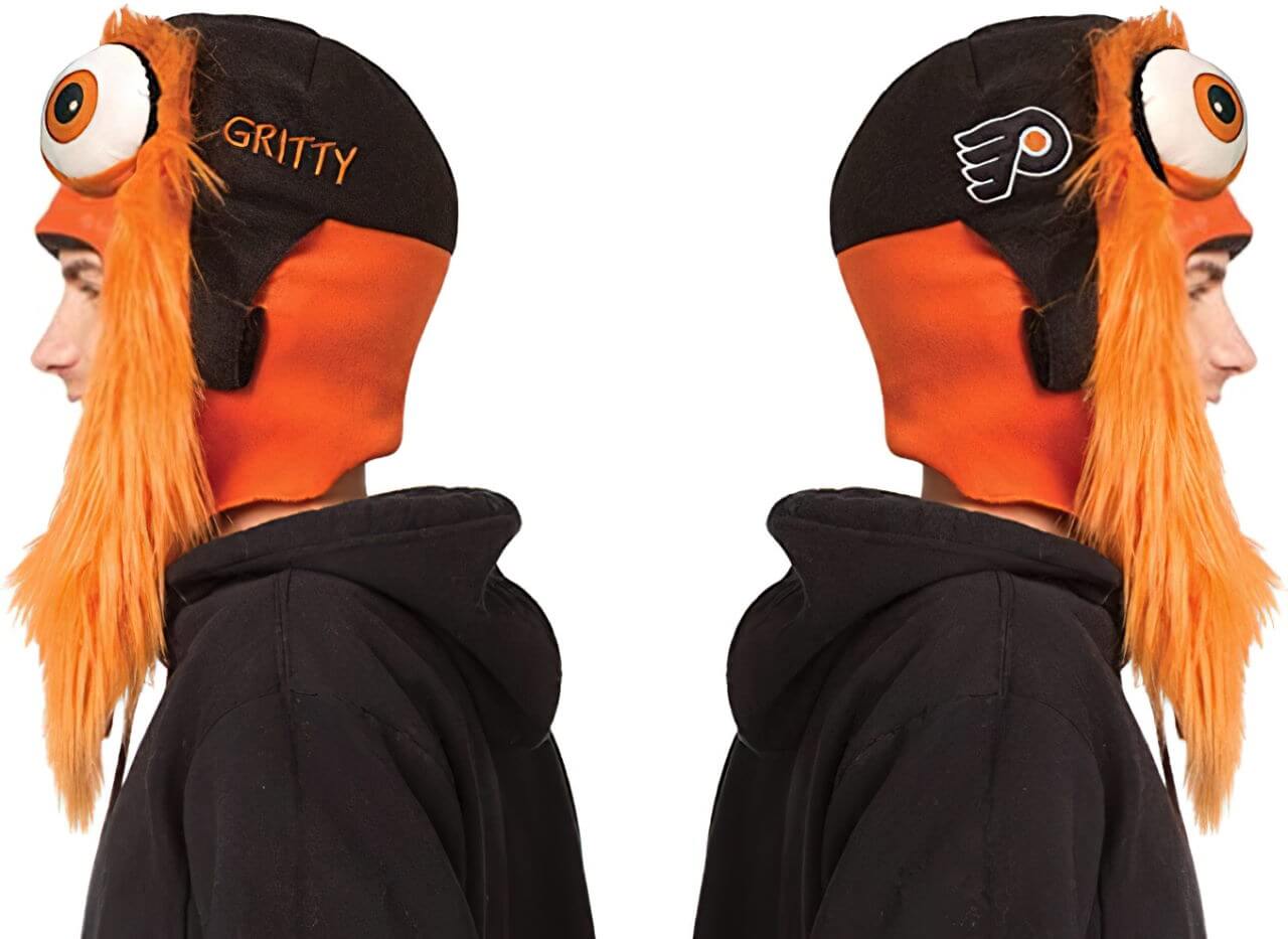 philadelphia flyers mascot gritty Headwear Ski Mask side view
