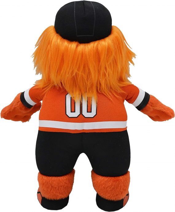 orange gritty plush figure - back view