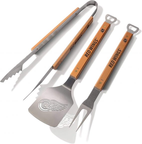 YouTheFan Series 3-Piece BBQ Set with NHL Detroit Red Wings engravement